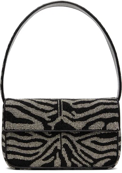 Staud Black & White Tommy Beaded Bag In Bkwh Black/white