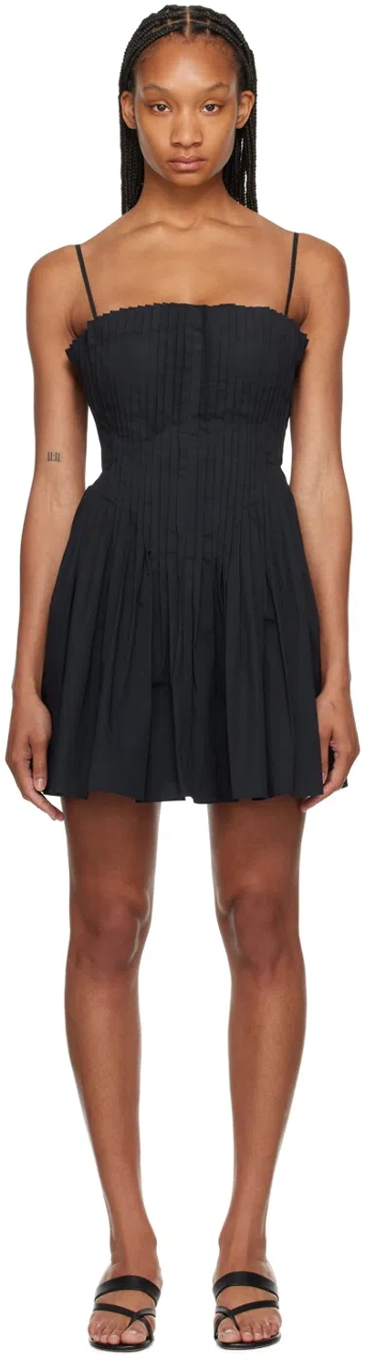 STAUD BLACK BELLA MINIDRESS