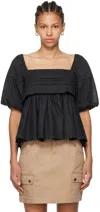 Staud Black Darla Blouse In Blk Black