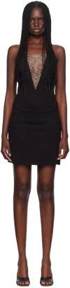 Staud Black Juliette Minidress In Blk Black