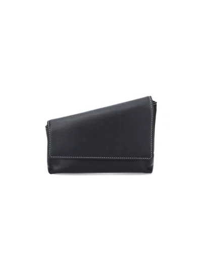 Staud Black Leather  "acute" Shoulder Bag