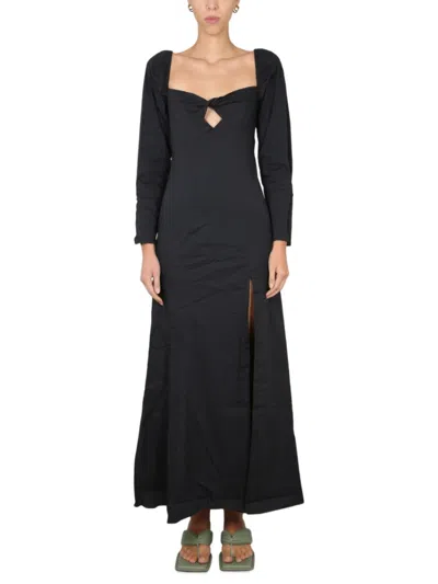 Staud Black Square Neck Maxi Dress
