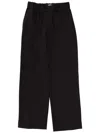 Staud Black Straight Flat Front Pants In Black