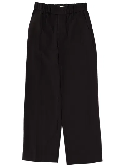 STAUD WOMEN BLACK STRAIGHT FLAT FRONT PANTS
