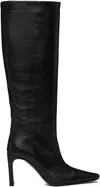 Staud Black Wally High Heel Tall Boots In Blk Black