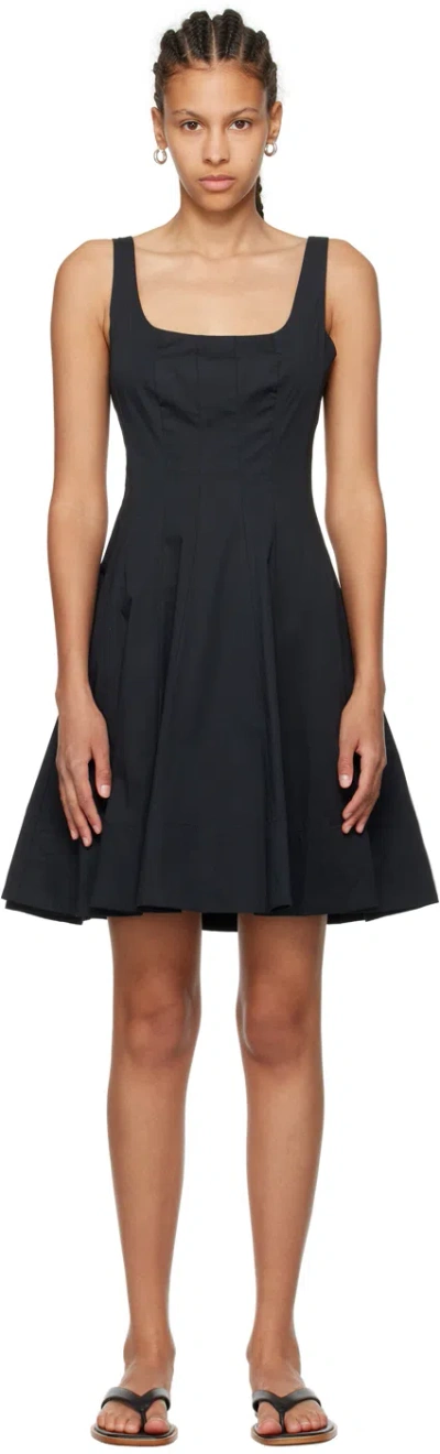 Staud Wells Poplin Dress In Black