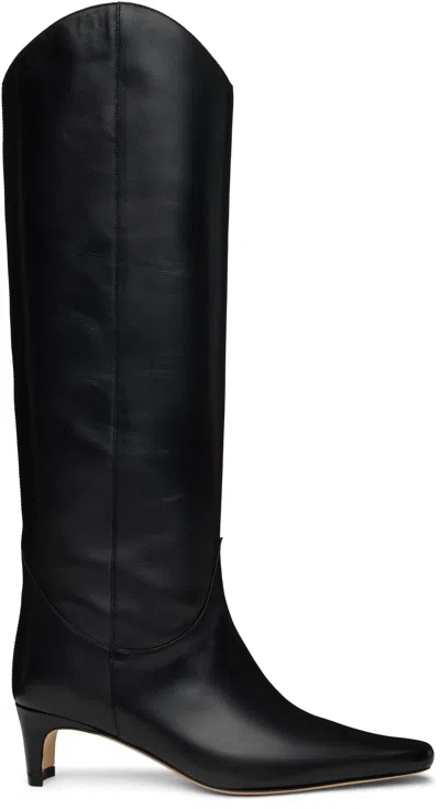 Staud Black Western Wally Tall Boots In Blk Black