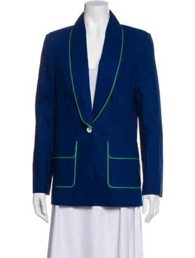 Pre-owned Staud Blazer In Blue