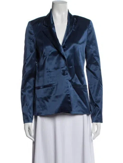 Pre-owned Staud Blazer In Blue/metallic