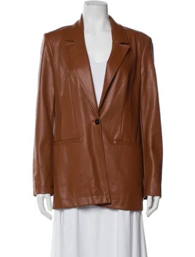 Pre-owned Staud Blazer In Brown