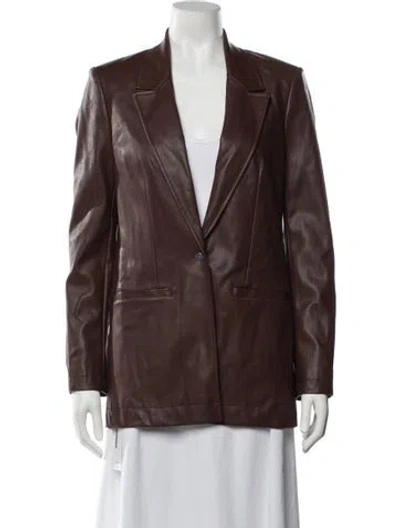 Pre-owned Staud Blazer In Brown