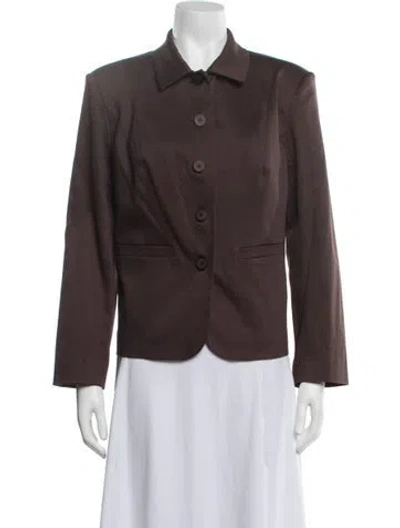 Pre-owned Staud Blazer In Brown