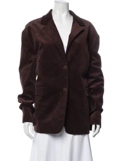 Pre-owned Staud Blazer In Burgundy