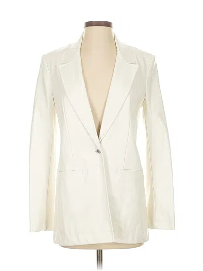 Pre-owned Staud Blazer Jacket In White