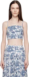 Staud Blue & White Federico Camisole In Chbt Blue Toile