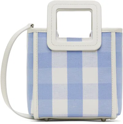 Staud Blue & White Mini Shirley Bag In Skgm Sky Gingham