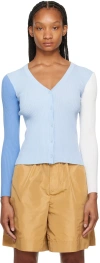 Staud Rib Cardigan In Periwinkle Multi