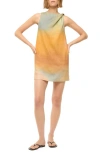 Staud Boa Linen Minidress In Pastel Clouds