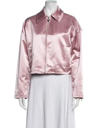 Pre-owned Staud Bomber Jacket In Pink