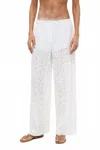 Staud Bonfire Pant In White Eyelet In White