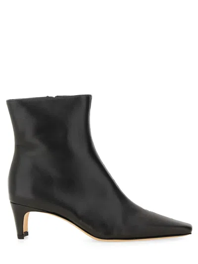 Staud Leather Wally Ankle Boots 55 In Black