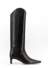 Staud Western Wally 50 Leather Knee-high Boots In Black