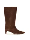 Staud Suede Wally Boots In Brown