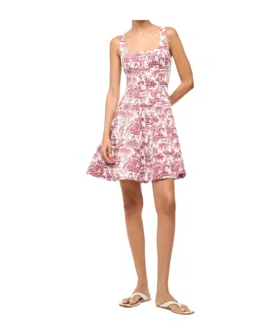 Staud Bordeaux Printed Dress In Pink