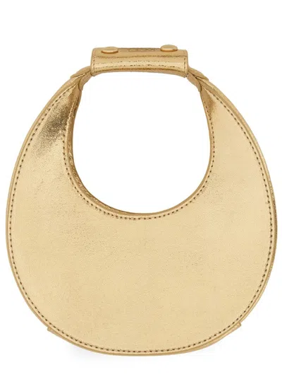 Staud Goodnight Moon Metallic Crinkled-leather Tote In Gold