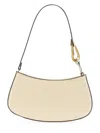 Staud Crescent-shaped Handbag With Gold And Silver Hardware In White