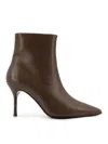 Staud Sebastian 80 Leather Ankle Boots In Brown