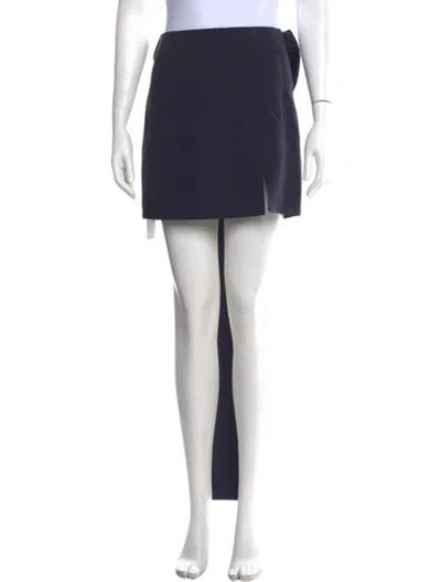 Pre-owned Staud Bow Accents Mini Skirt In Blue