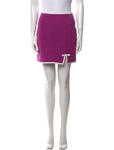 Pre-owned Staud Bow Accents Mini Skirt In Purple