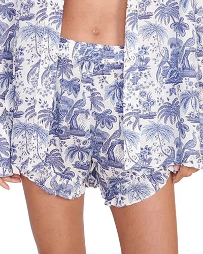 Staud Boyana Swim Cover-up Shorts In Blue