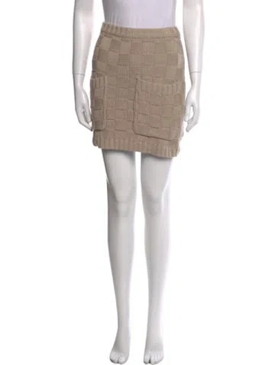 Pre-owned Staud Braided Accents Mini Skirt In Neutral