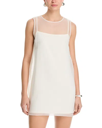 Staud Brea Layered Shift Dress In Neutral