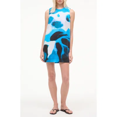 Staud Brea Linen Dress In Blue