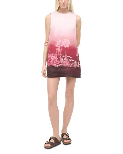 Staud Brea Linen Mini Dress In Pink