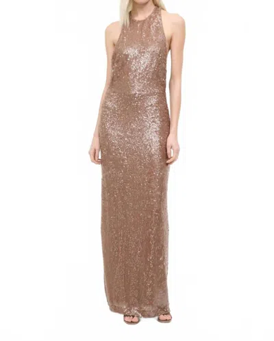 Staud Bree High Neck Dress In Flax In Pink