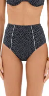 Staud Brenton Bikini Bottoms Black Woodblock Ditsy Floral In Black Woodblock Ditsy Floral