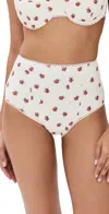 Staud Brenton Highrise Bikini Bottoms Ladybugs In Ladybugs