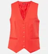 Staud Brett Twill Vest In Tomato