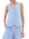 Staud Brett Vest In Blue