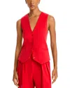 Staud Brett Twill Vest In Tomato