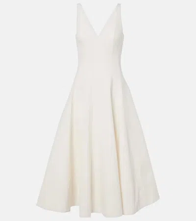 Staud Bridal Marieta Cotton-blend Midi Dress In White