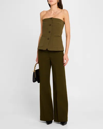Staud Brigade Corseted Top In Green