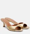 Staud Brigitte 100 Metallic Leather Mules In Gold
