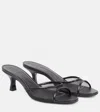 Staud Brigitte 55 Leather-trimmed Mesh Mules In Black