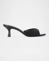 Staud Brigitte 55mm Beaded Kitten-heel Sandals In Black