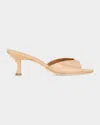 Staud Brigitte 55mm Satin Mules In Brown